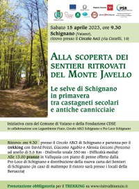 Camminata Monte Javello di sabato 15 aprile